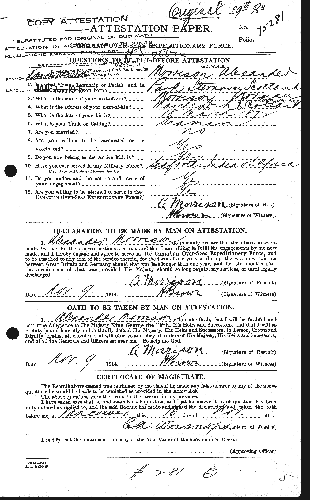 Personnel Records of the First World War - CEF 510982a