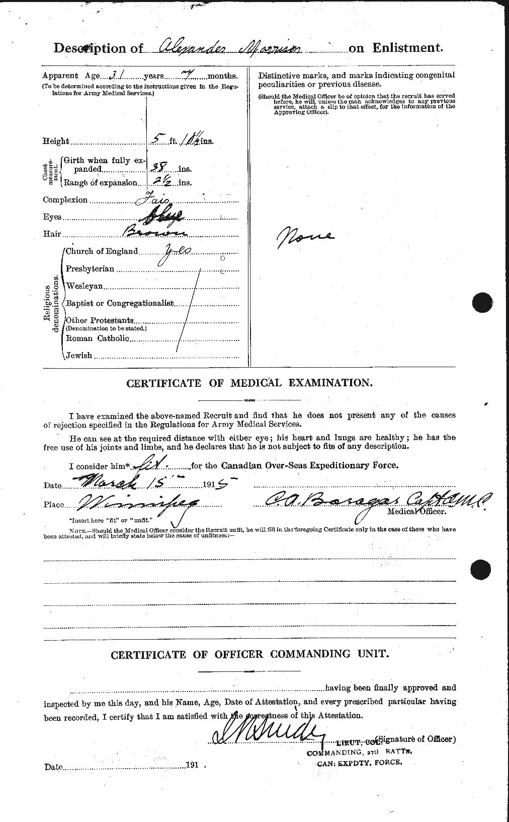 Dossiers du Personnel de la Première Guerre mondiale - CEC 510986b