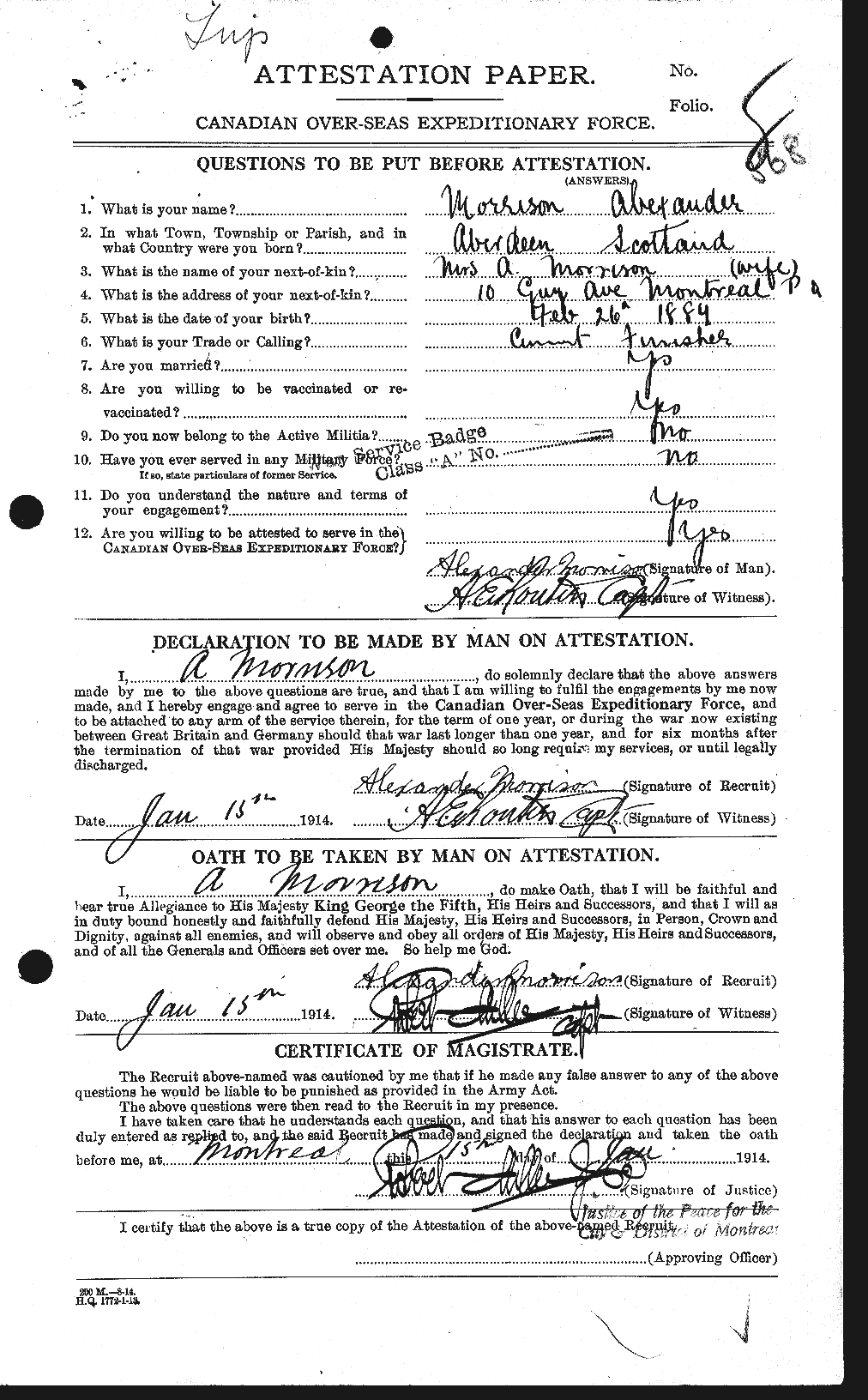 Personnel Records of the First World War - CEF 510991a