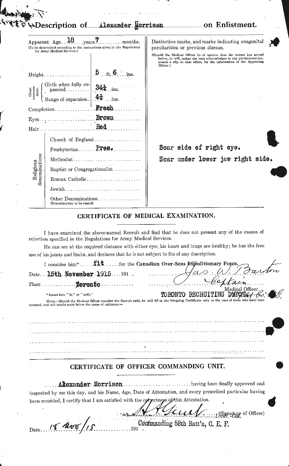 Dossiers du Personnel de la Première Guerre mondiale - CEC 510994b