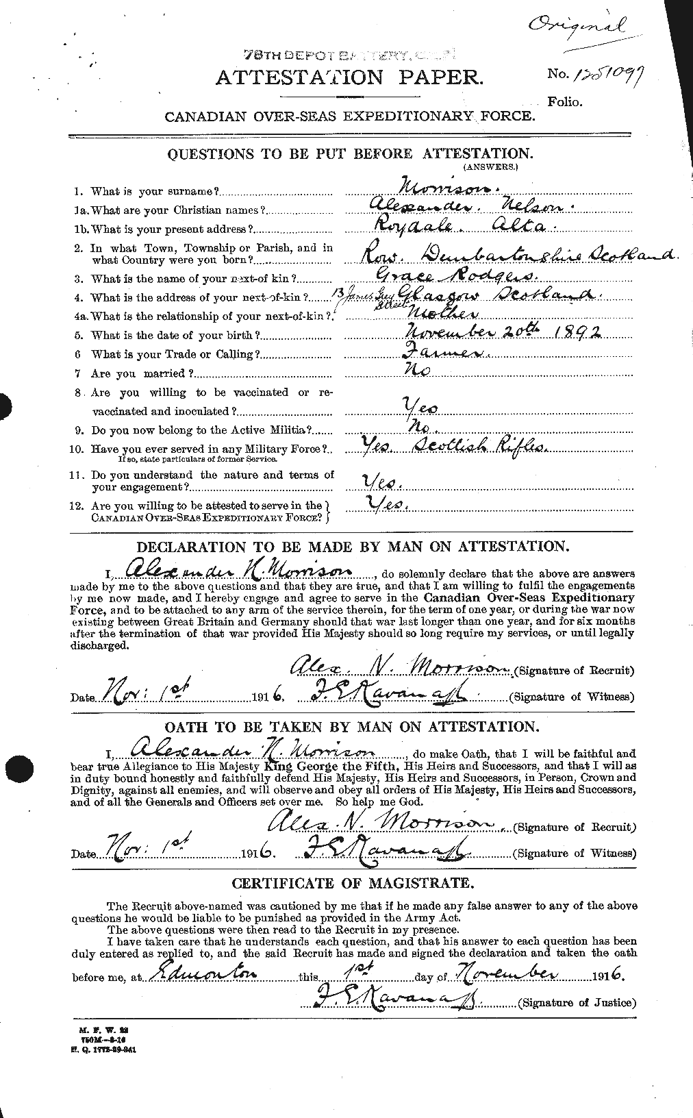 Personnel Records of the First World War - CEF 511002a