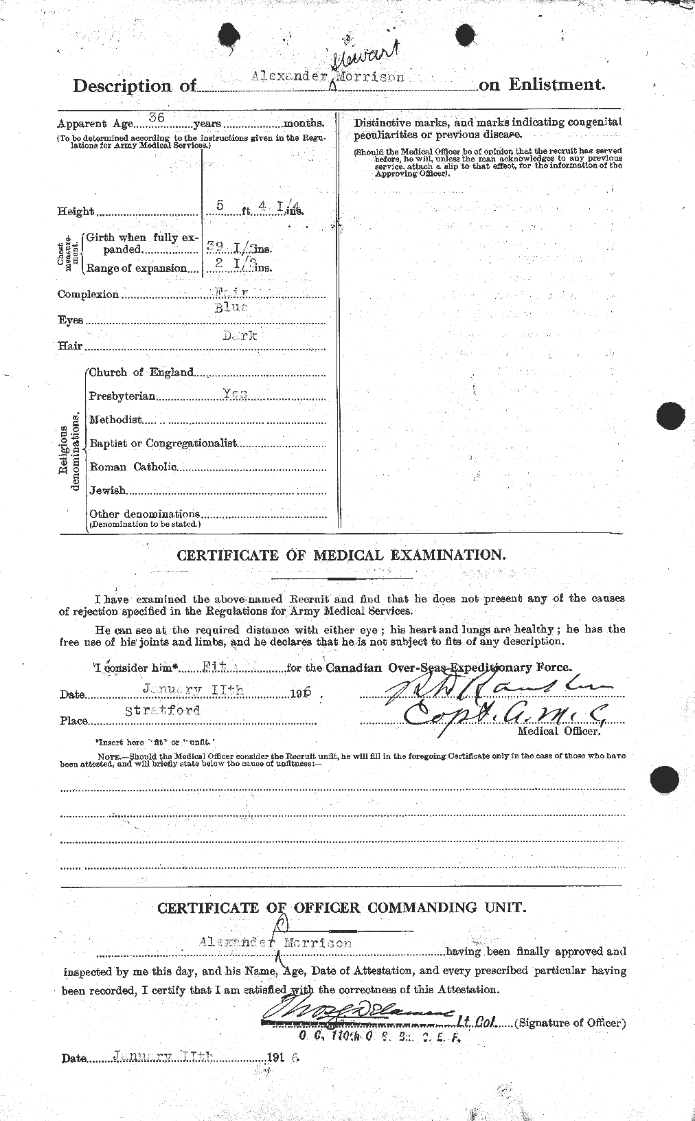 Dossiers du Personnel de la Première Guerre mondiale - CEC 511005b