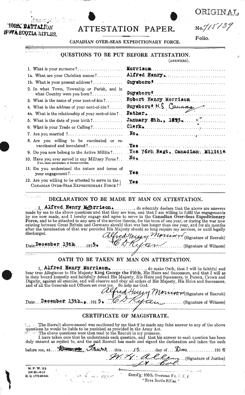 Personnel Records of the First World War - CEF 511014a