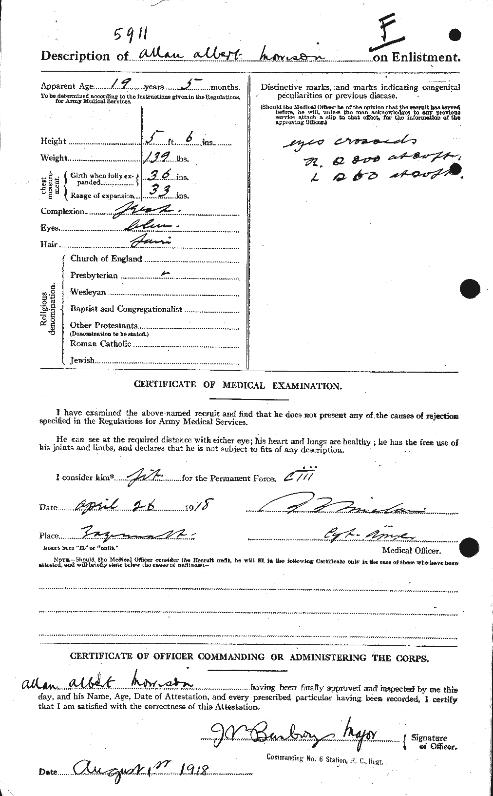 Personnel Records of the First World War - CEF 511018b