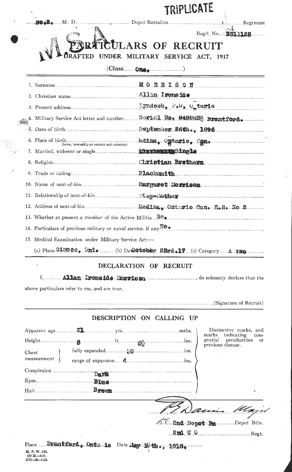 Personnel Records of the First World War - CEF 511024a