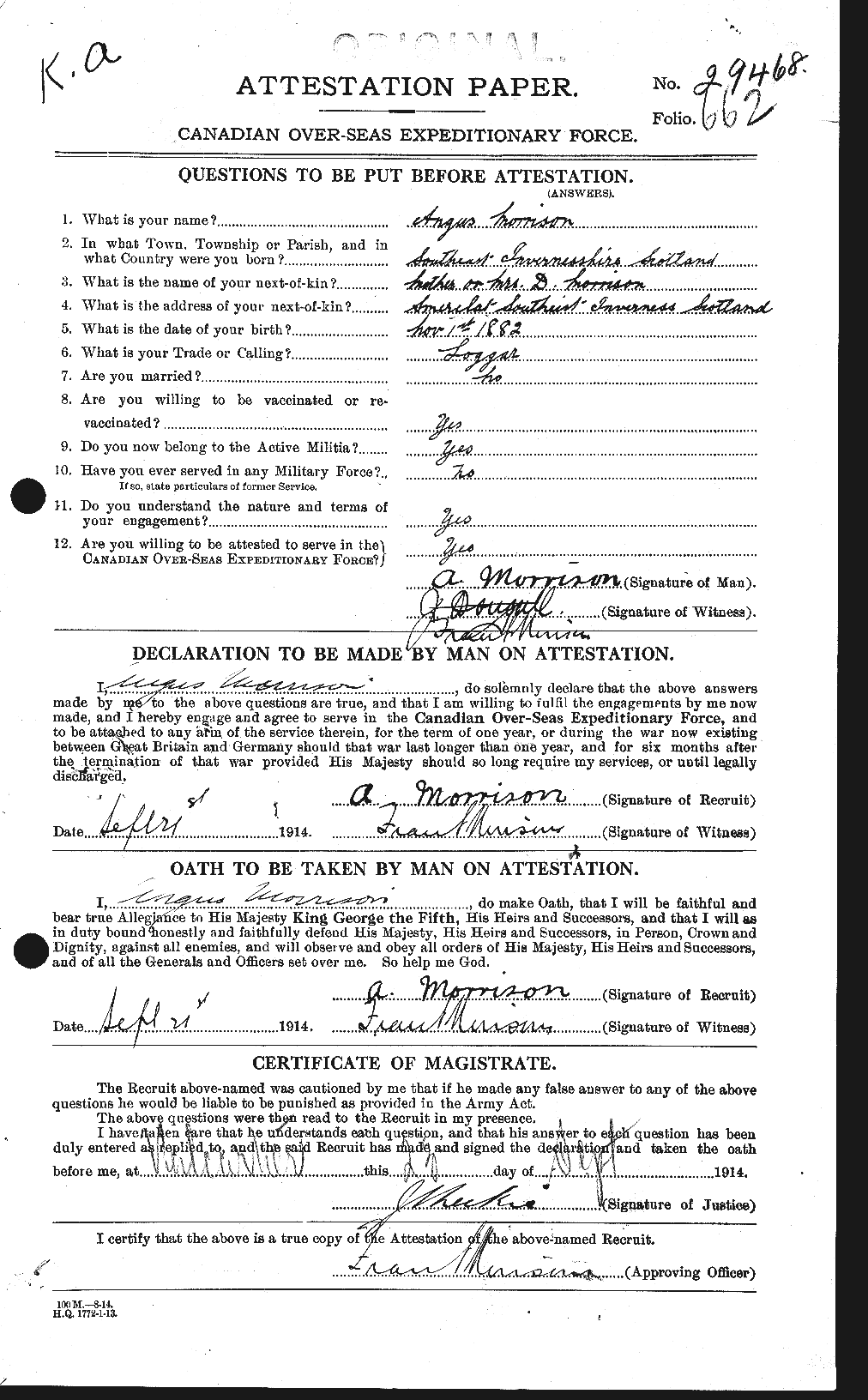 Personnel Records of the First World War - CEF 511037a