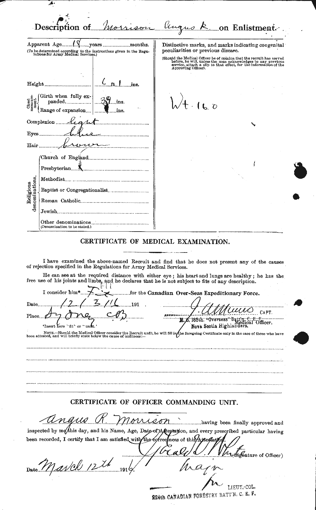 Dossiers du Personnel de la Première Guerre mondiale - CEC 511055b