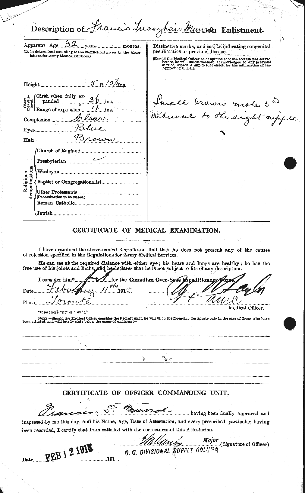 Dossiers du Personnel de la Première Guerre mondiale - CEC 513825b
