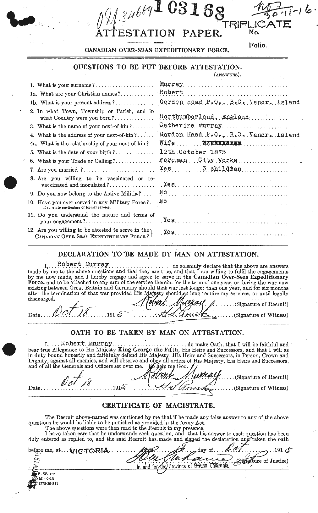 Personnel Records of the First World War - CEF 514043a