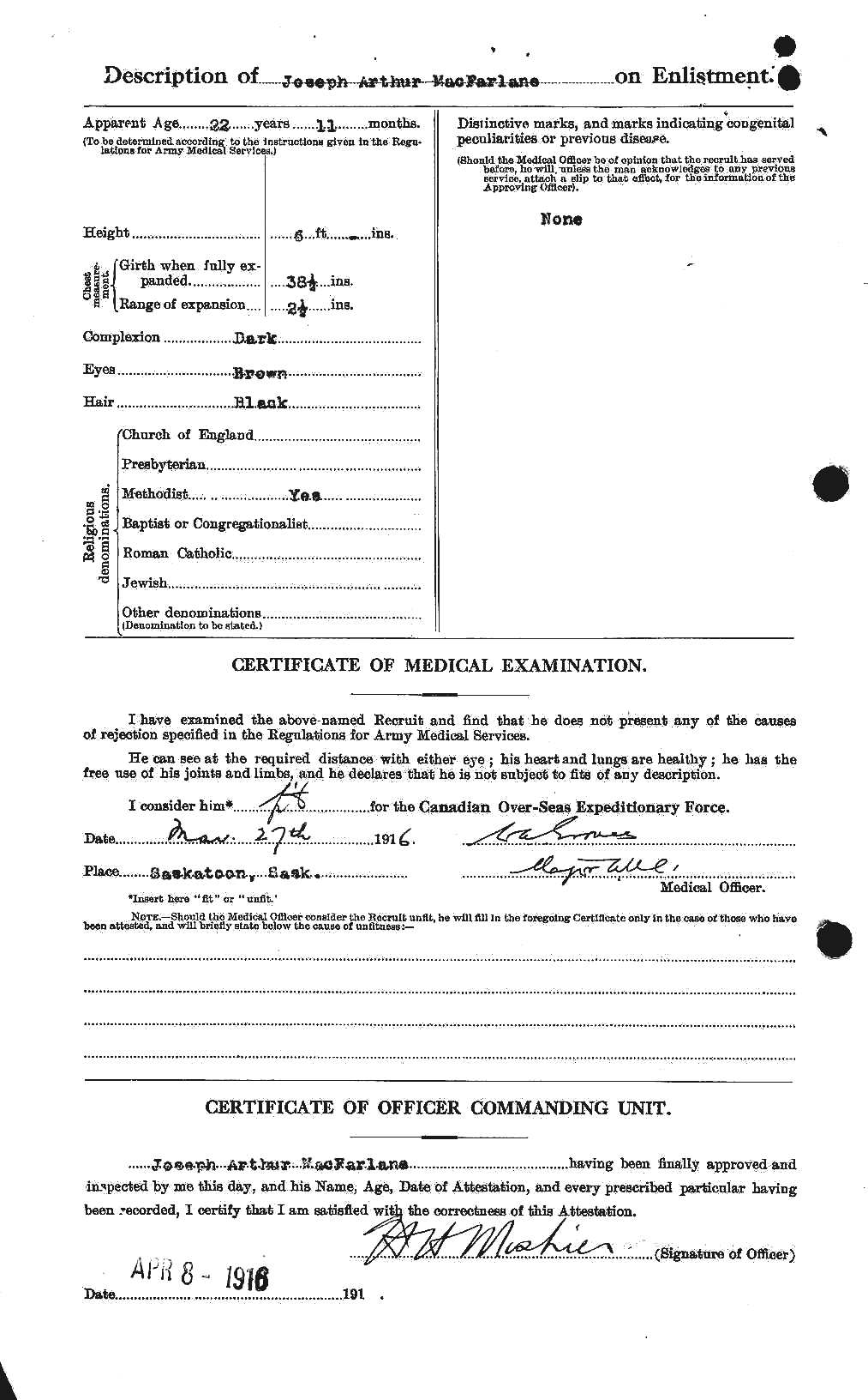 Personnel Records of the First World War - CEF 522711b