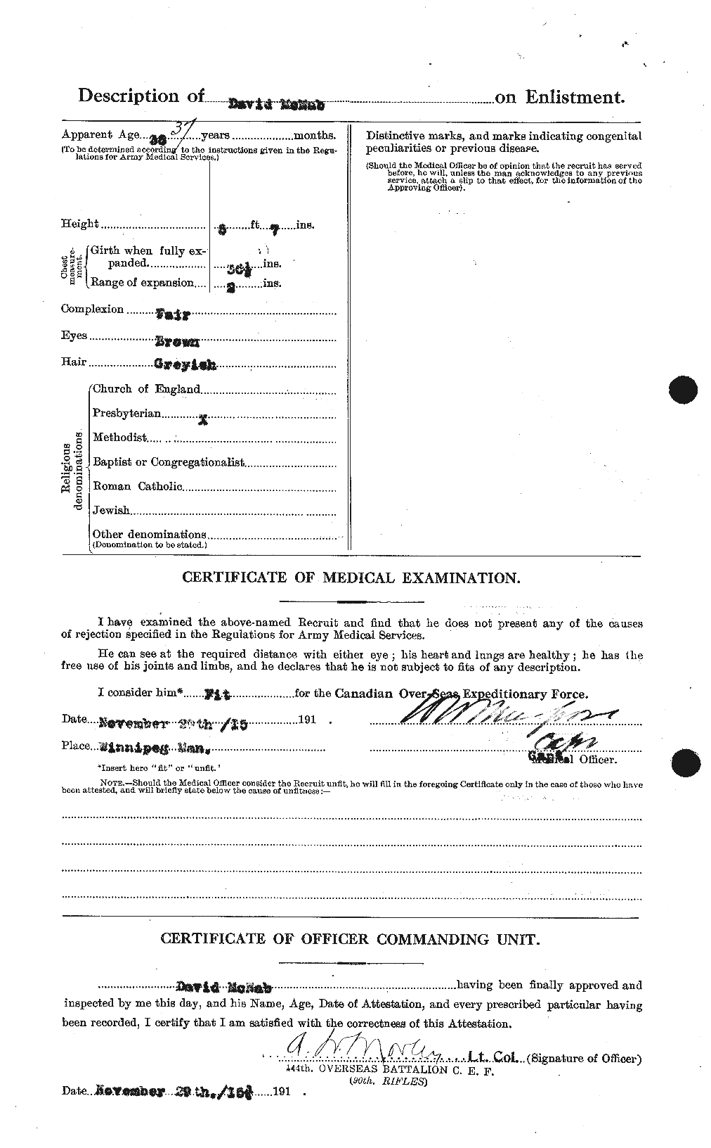 Dossiers du Personnel de la Première Guerre mondiale - CEC 539531b