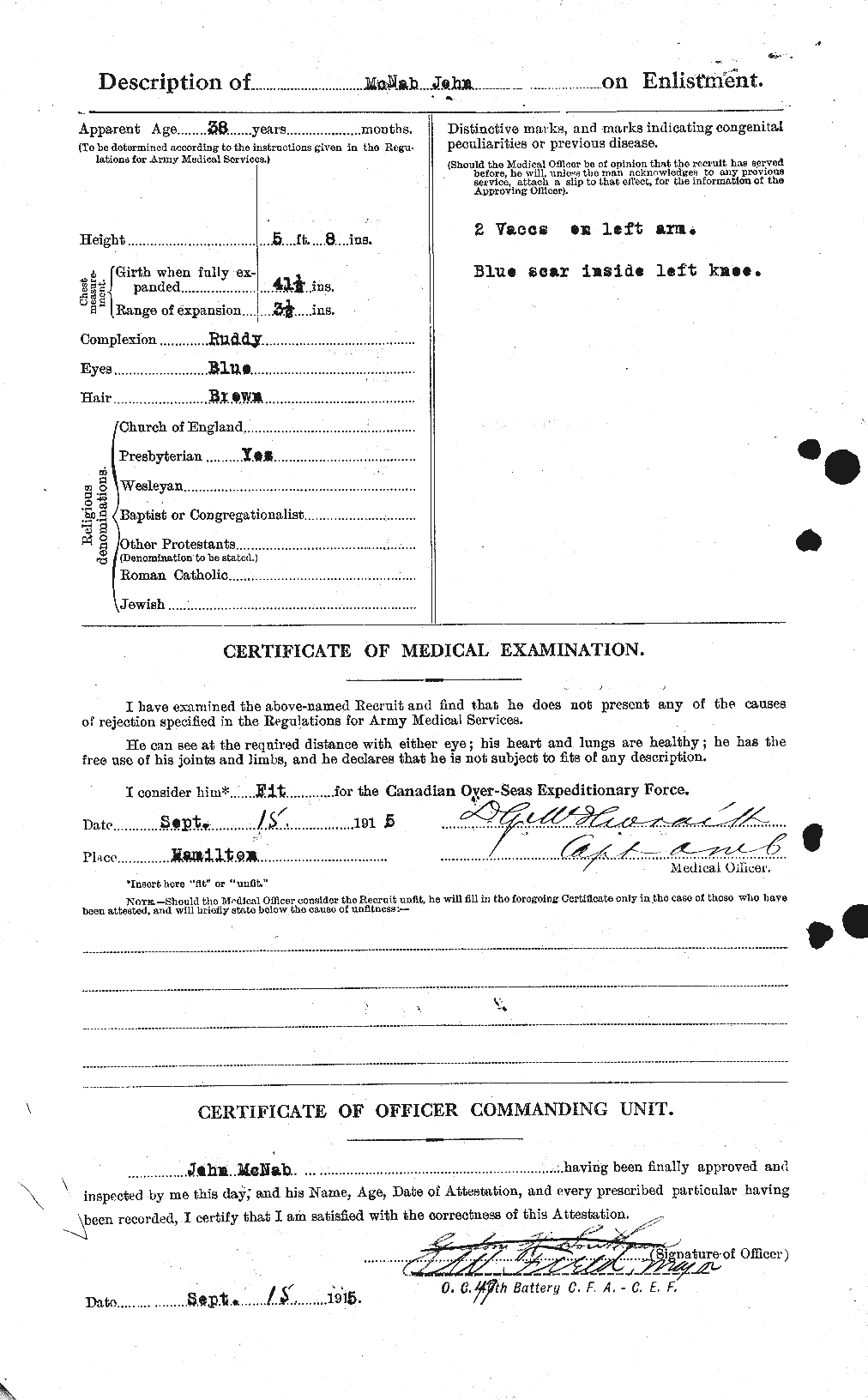 Dossiers du Personnel de la Première Guerre mondiale - CEC 539567b