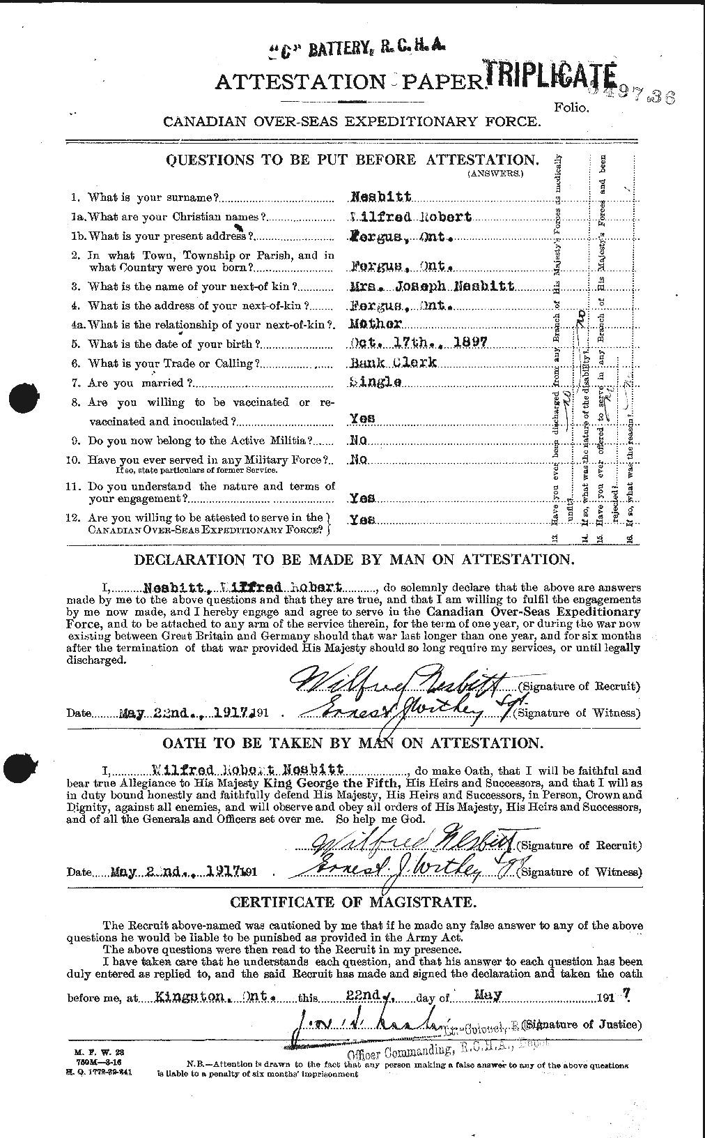 Personnel Records of the First World War - CEF 546960a