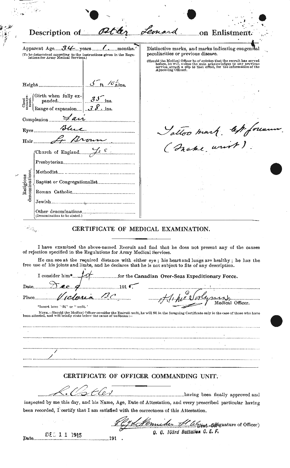 Personnel Records of the First World War - CEF 560231b