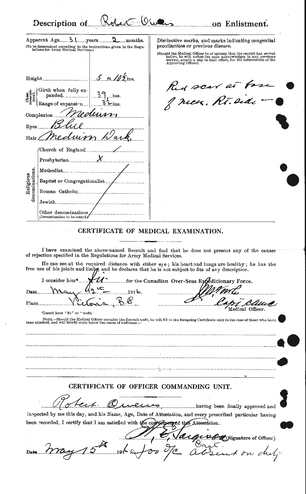 Dossiers du Personnel de la Première Guerre mondiale - CEC 561514b