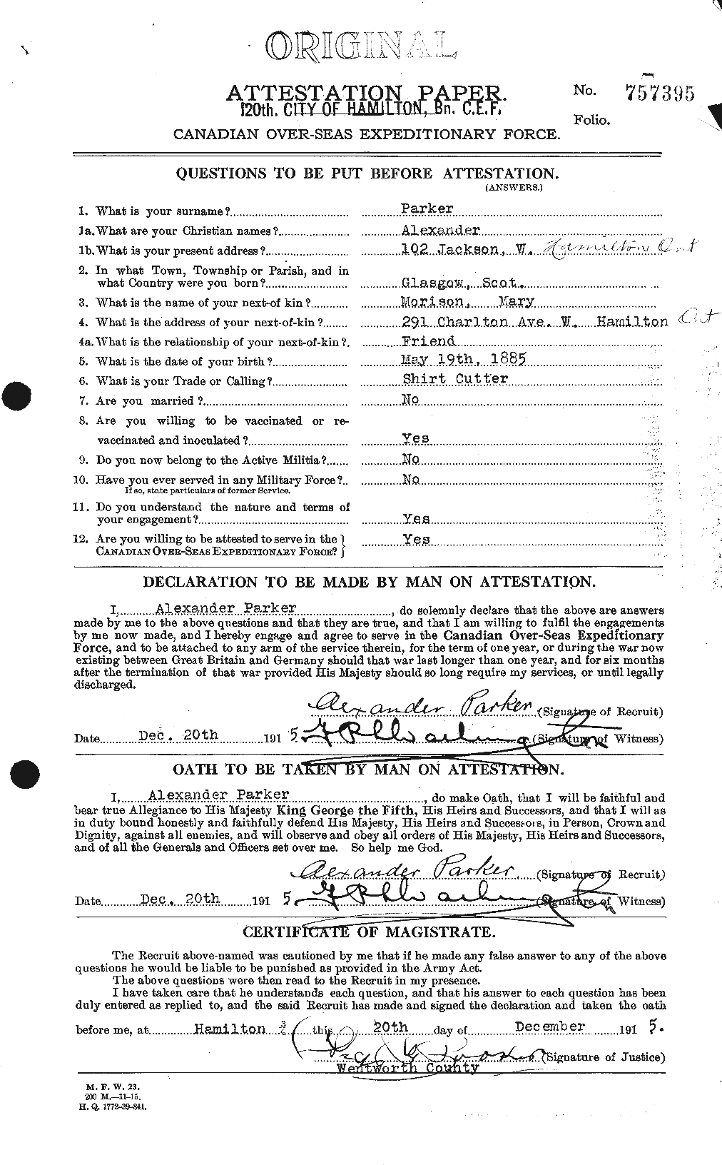 Personnel Records of the First World War - CEF 564971a
