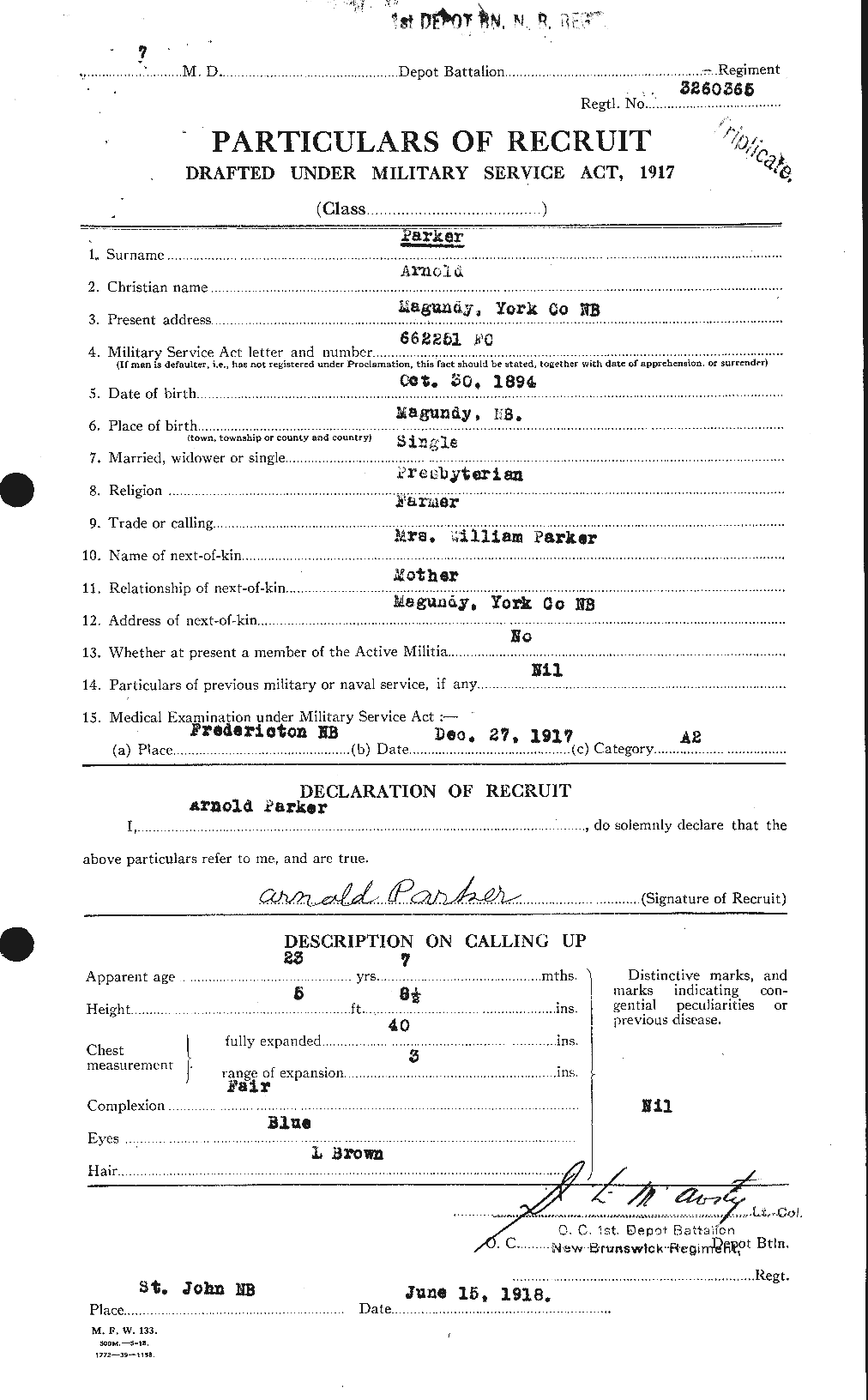 Personnel Records of the First World War - CEF 565005a