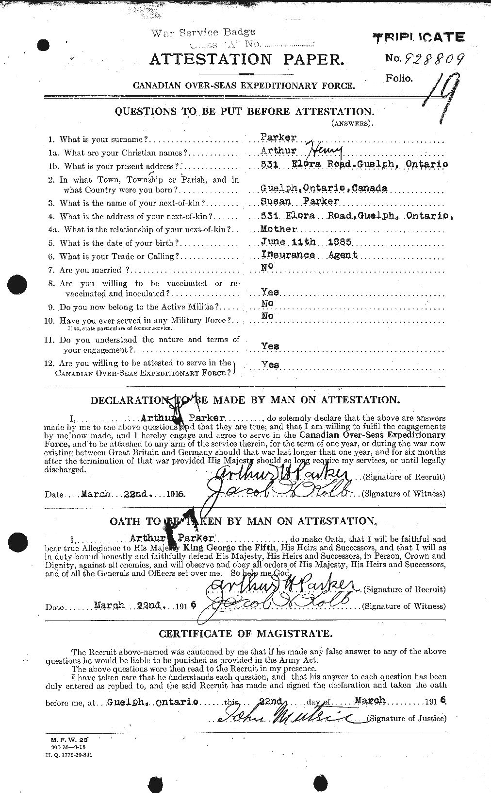 Personnel Records of the First World War - CEF 565026a