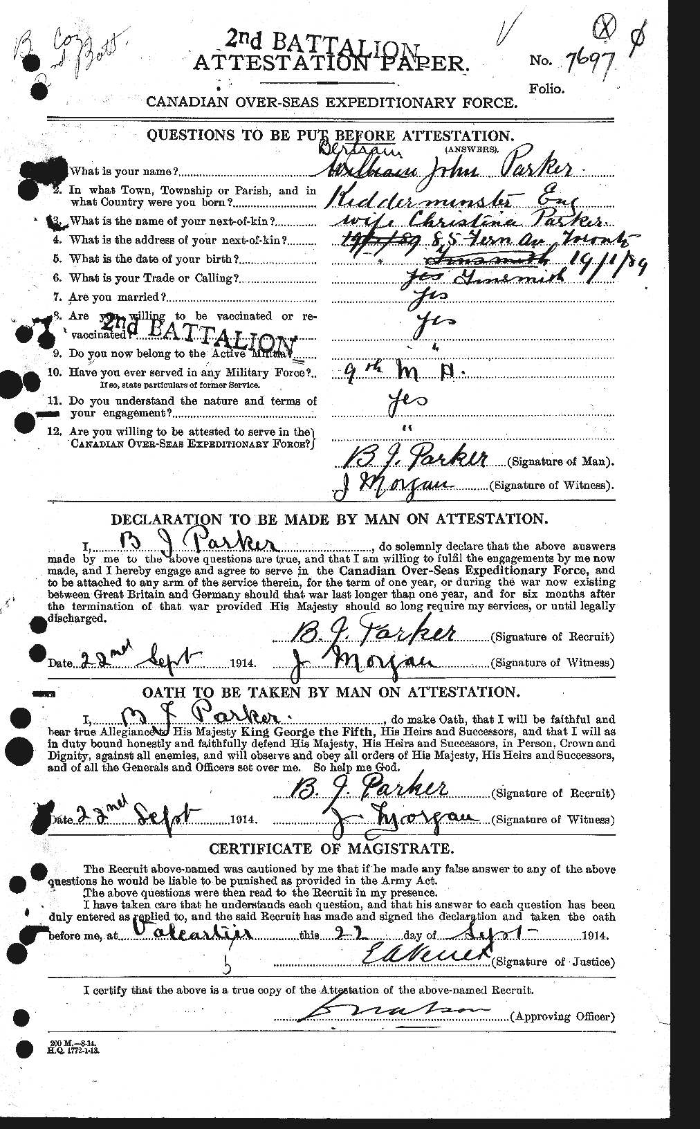 Personnel Records of the First World War - CEF 565047a