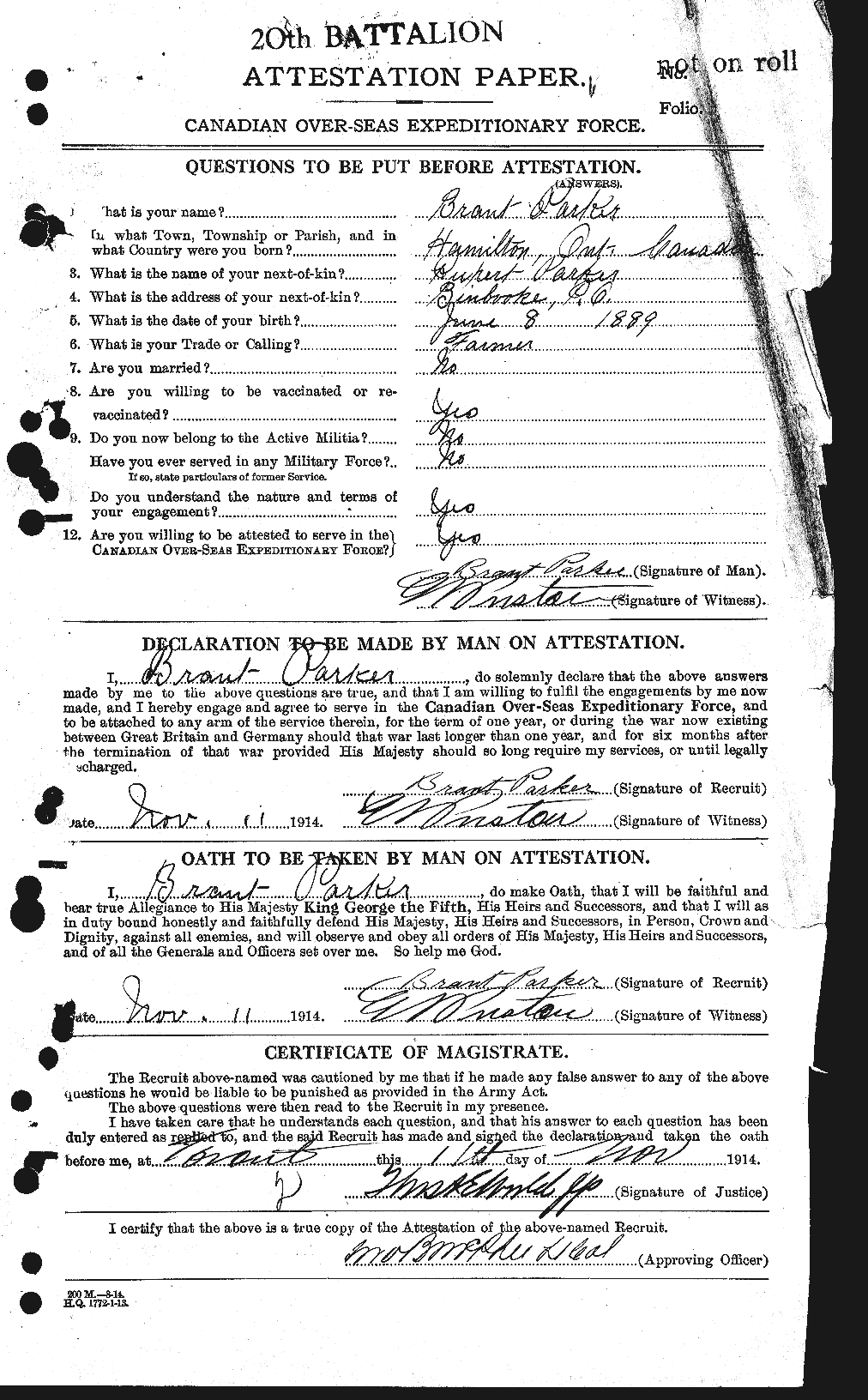 Personnel Records of the First World War - CEF 565048a