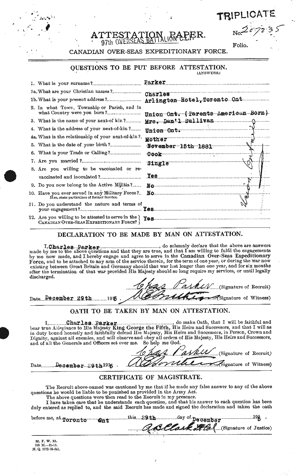 Personnel Records of the First World War - CEF 565057a