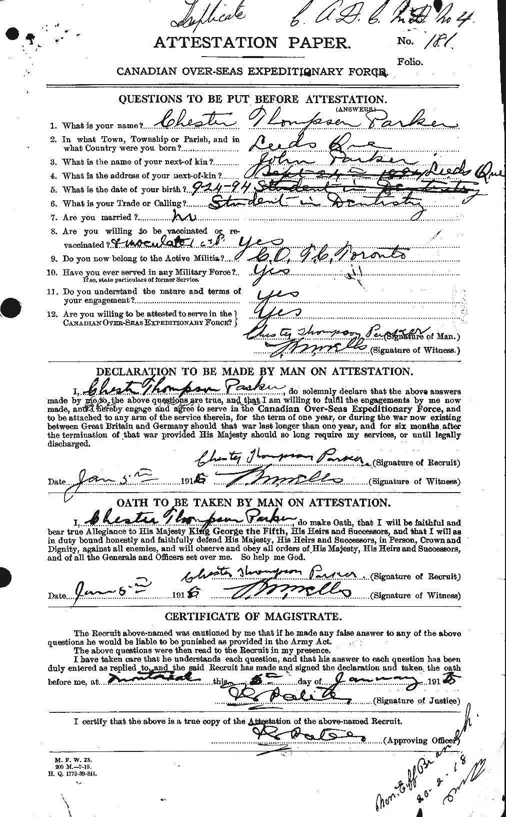 Personnel Records of the First World War - CEF 565077a