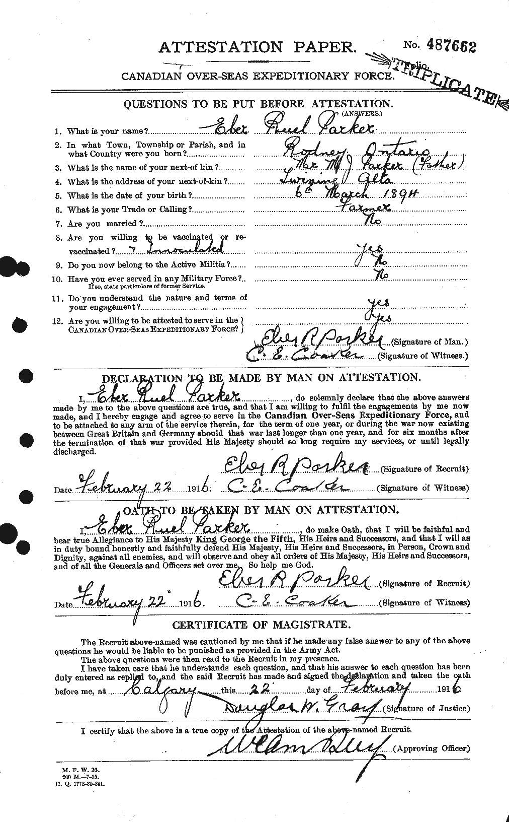 Personnel Records of the First World War - CEF 565122a