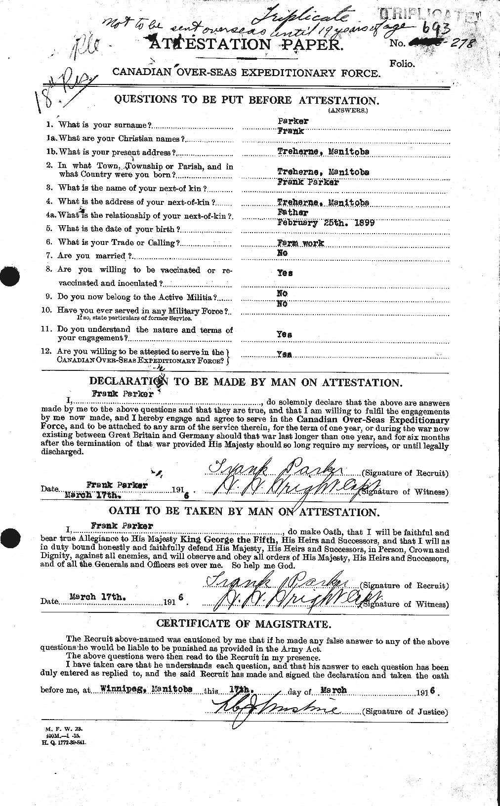 Personnel Records of the First World War - CEF 565178a
