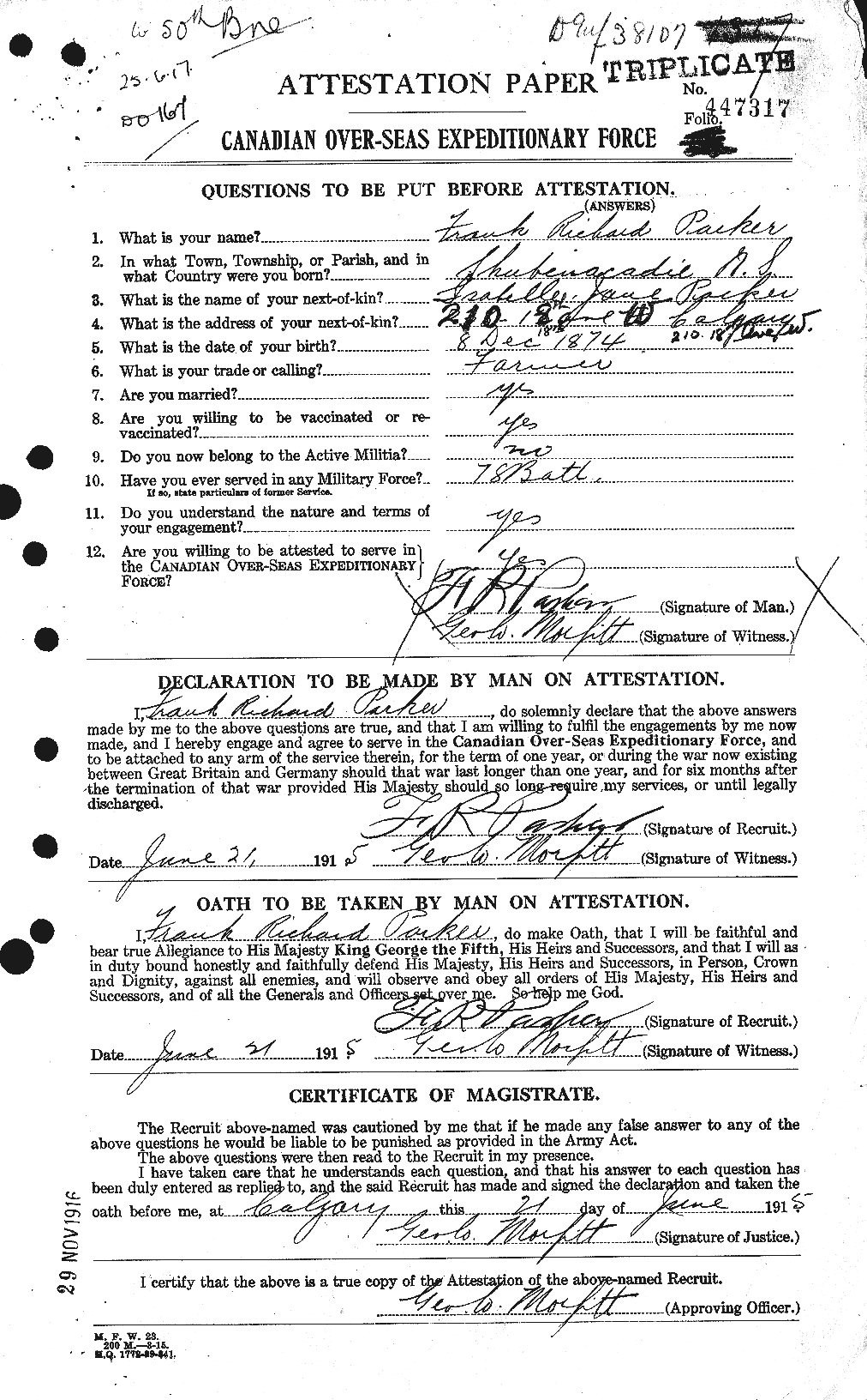 Personnel Records of the First World War - CEF 565193a
