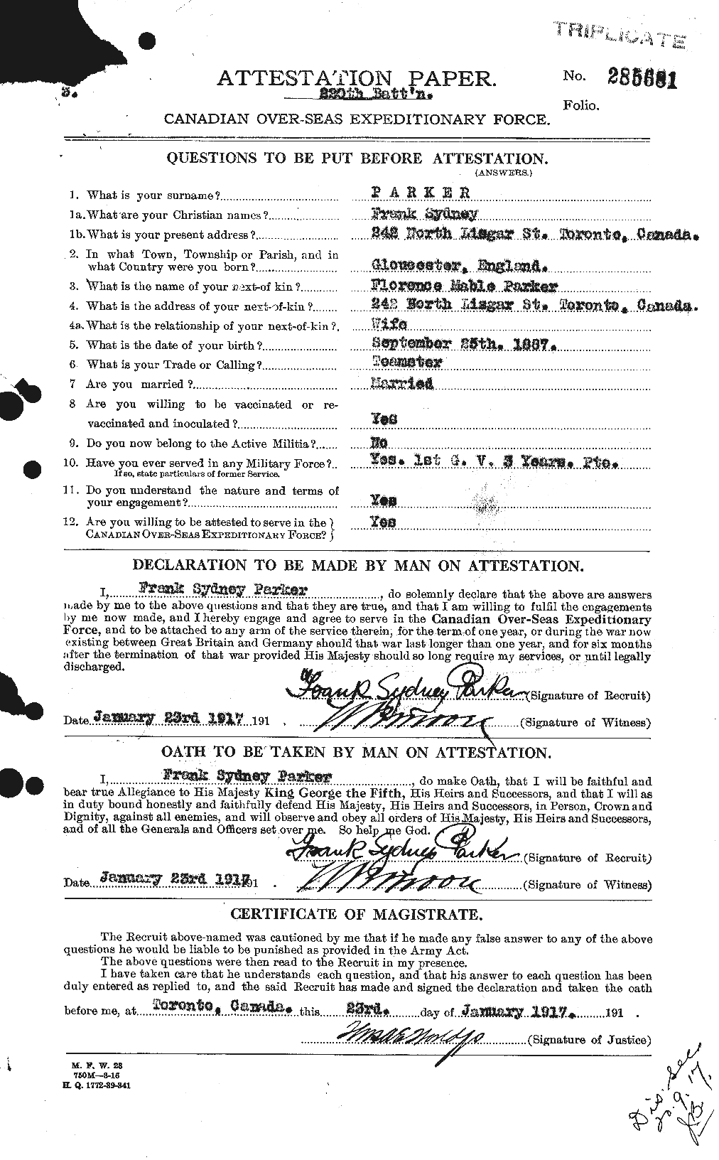 Personnel Records of the First World War - CEF 565196a