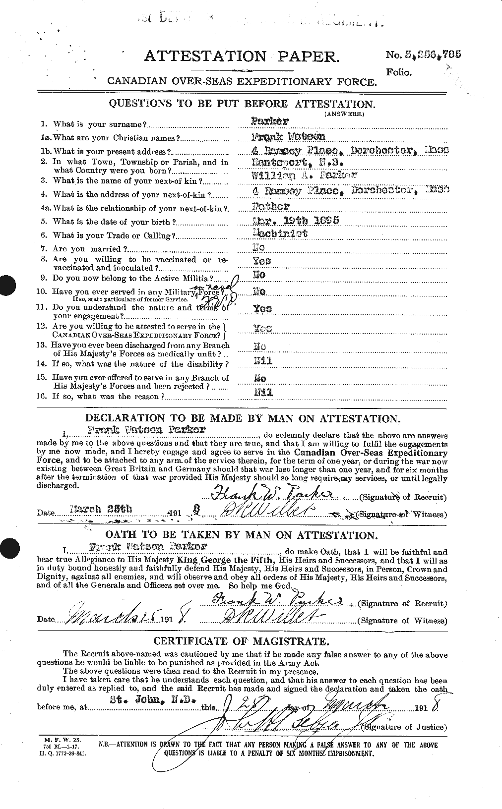 Personnel Records of the First World War - CEF 565197a