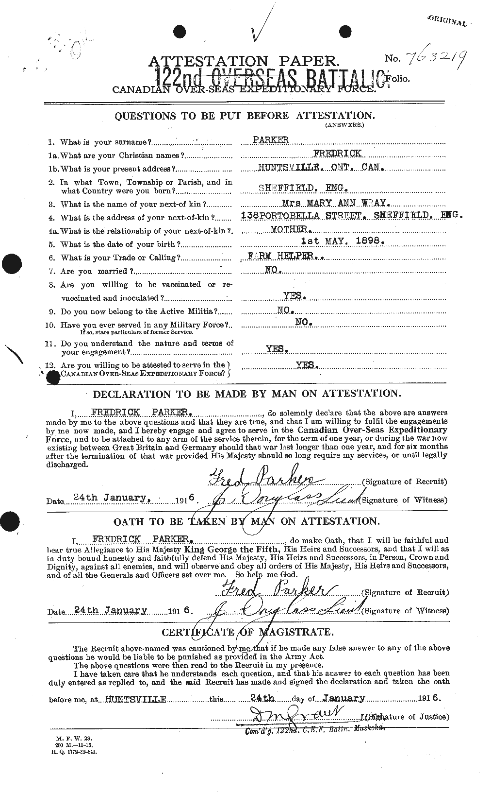 Personnel Records of the First World War - CEF 565226a