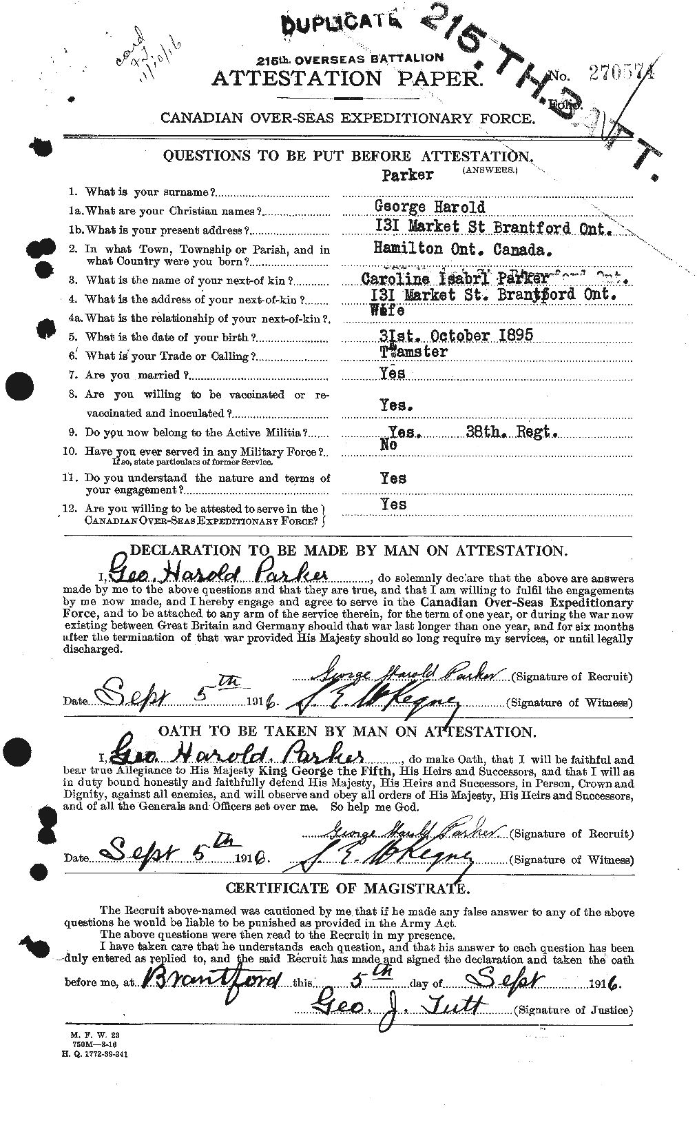 Personnel Records of the First World War - CEF 565263a