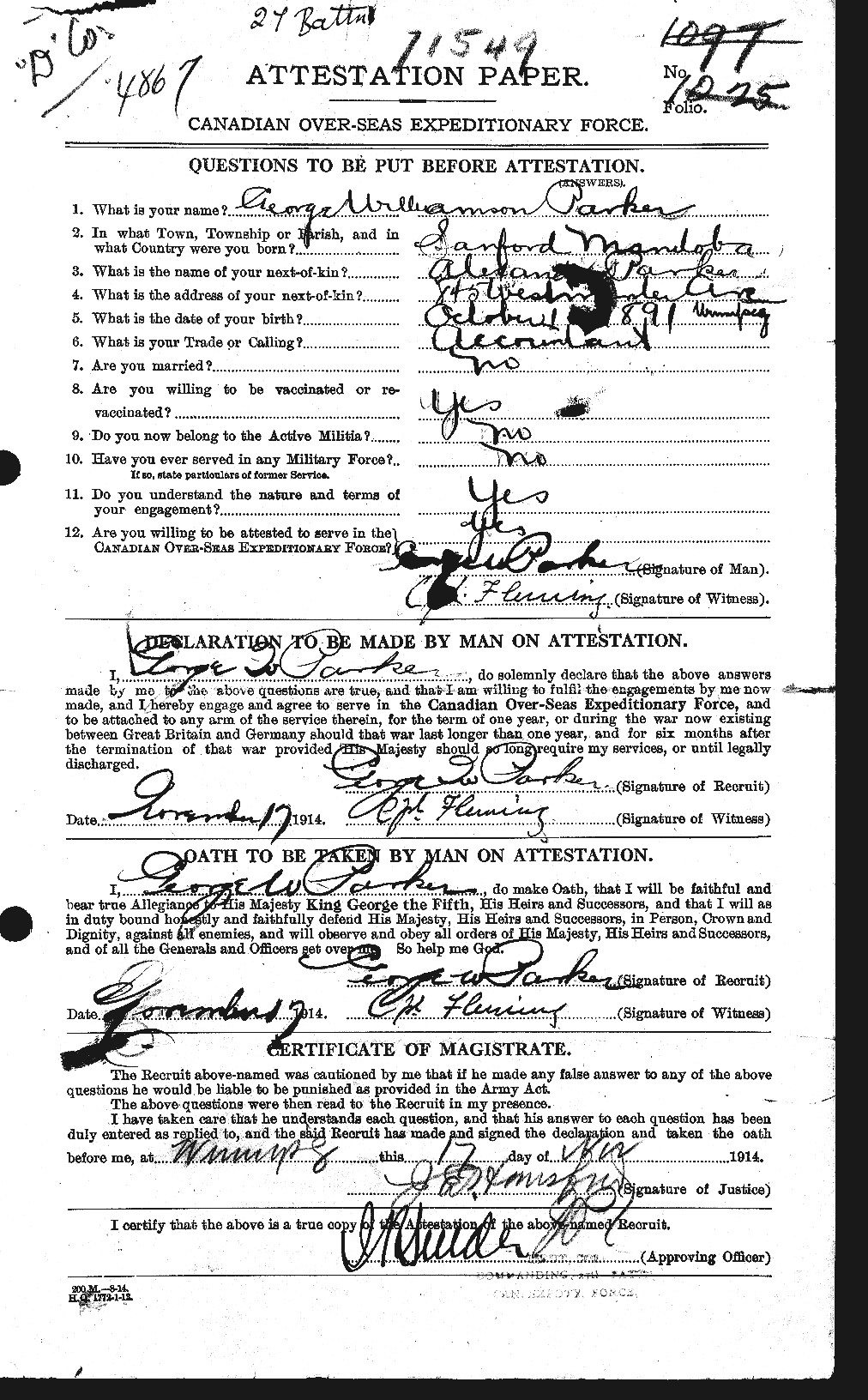 Personnel Records of the First World War - CEF 565288a