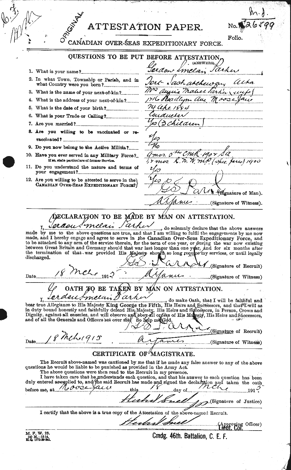 Personnel Records of the First World War - CEF 565297a