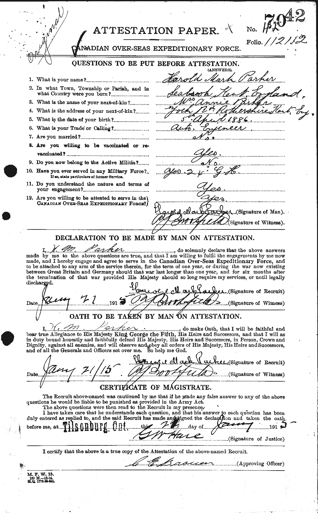 Personnel Records of the First World War - CEF 565309a