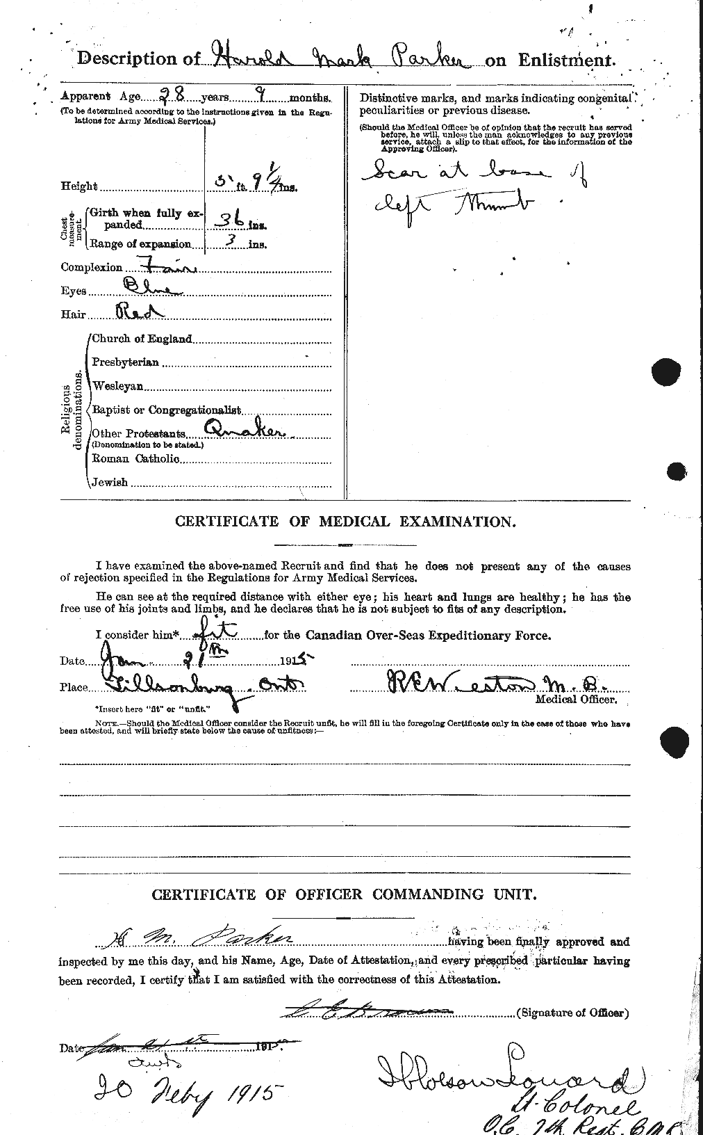 Personnel Records of the First World War - CEF 565309b