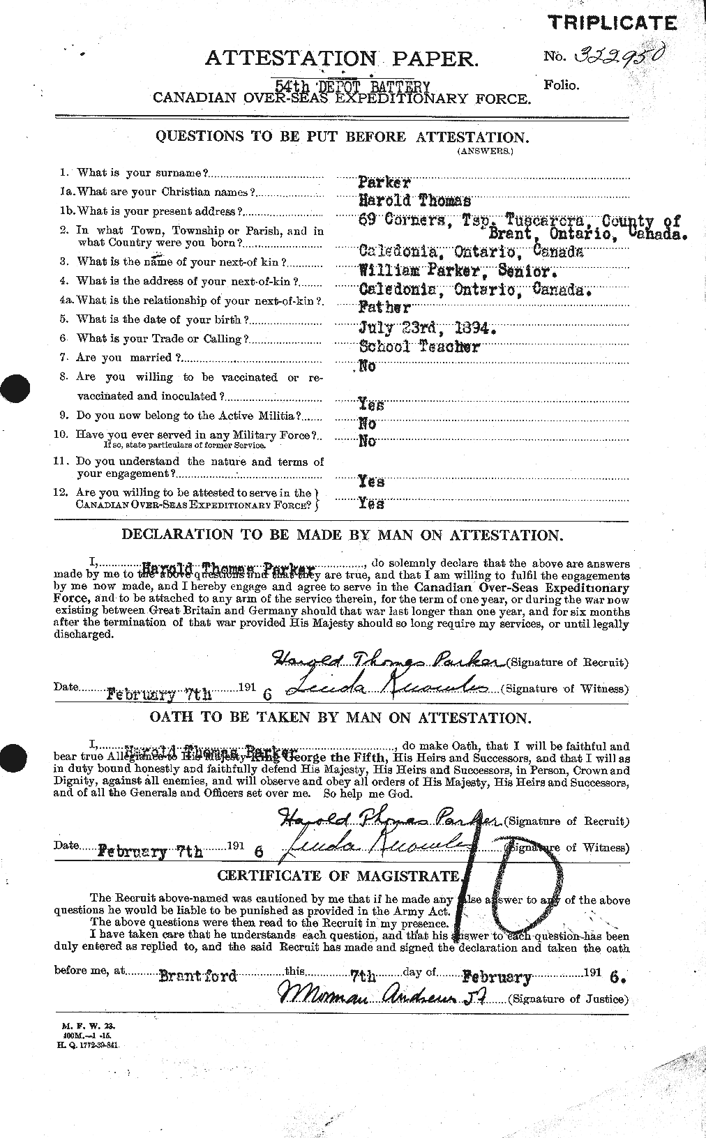 Personnel Records of the First World War - CEF 565312a