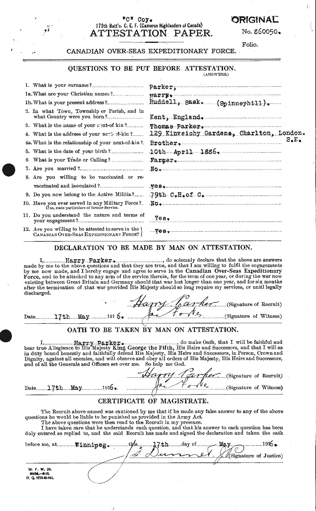 Personnel Records of the First World War - CEF 565318a