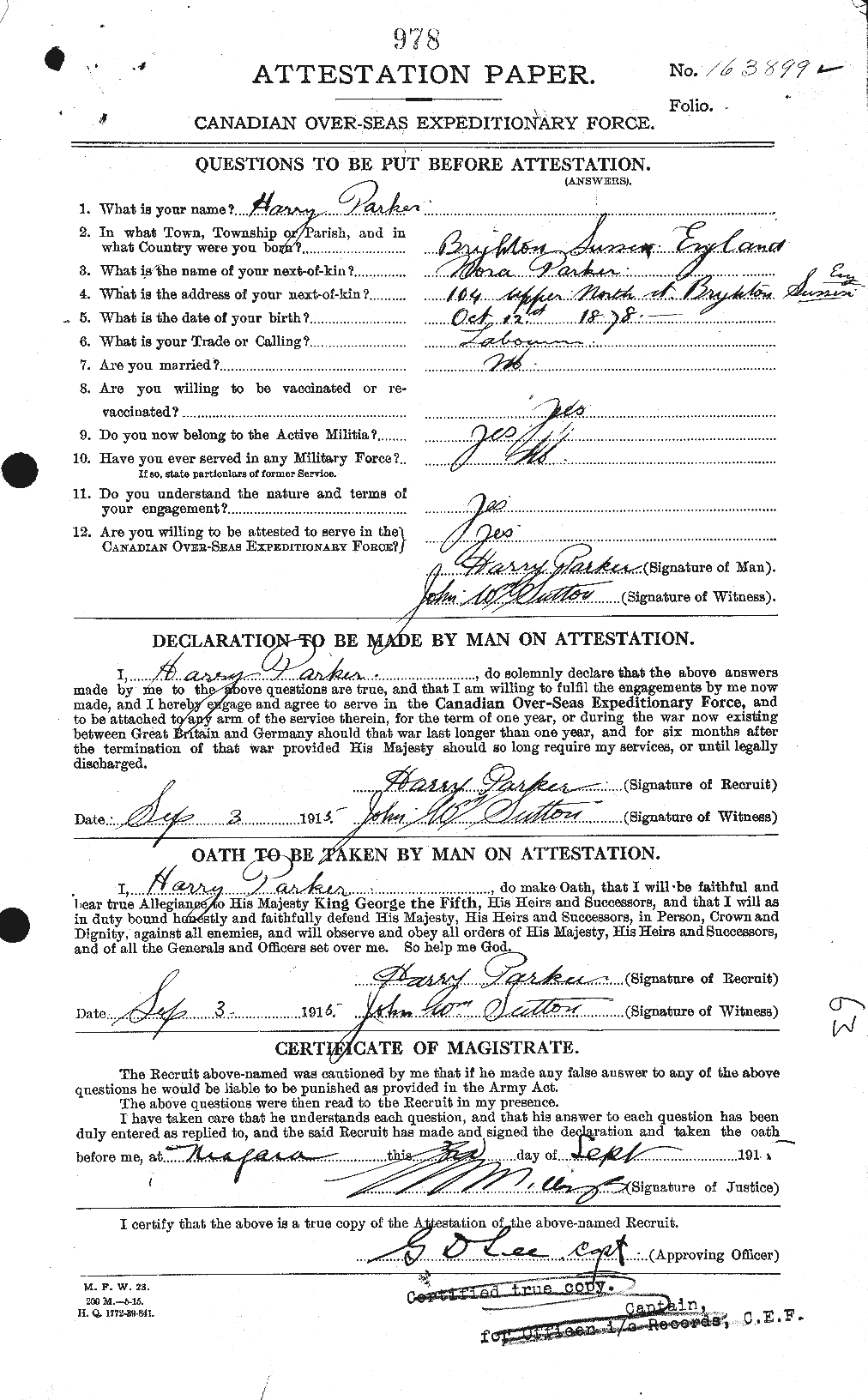 Personnel Records of the First World War - CEF 565319a