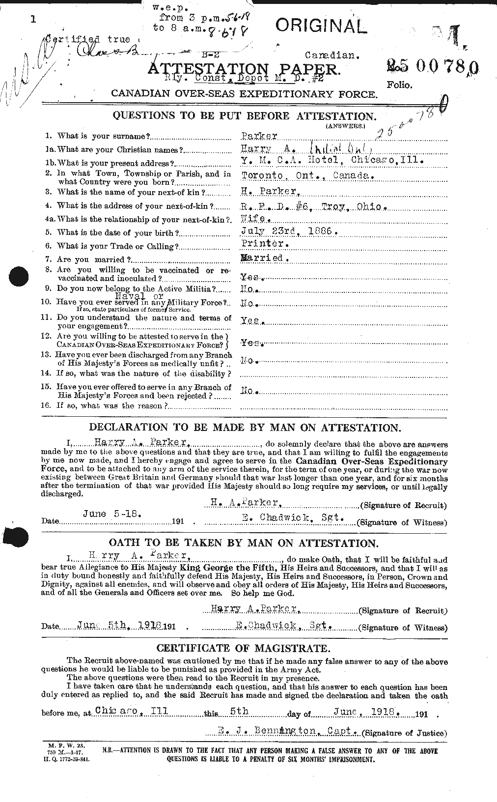 Personnel Records of the First World War - CEF 565327a