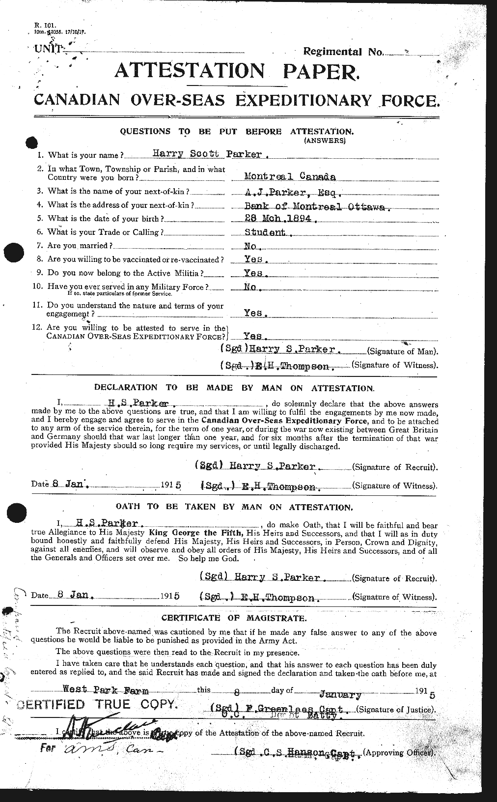 Personnel Records of the First World War - CEF 565337a