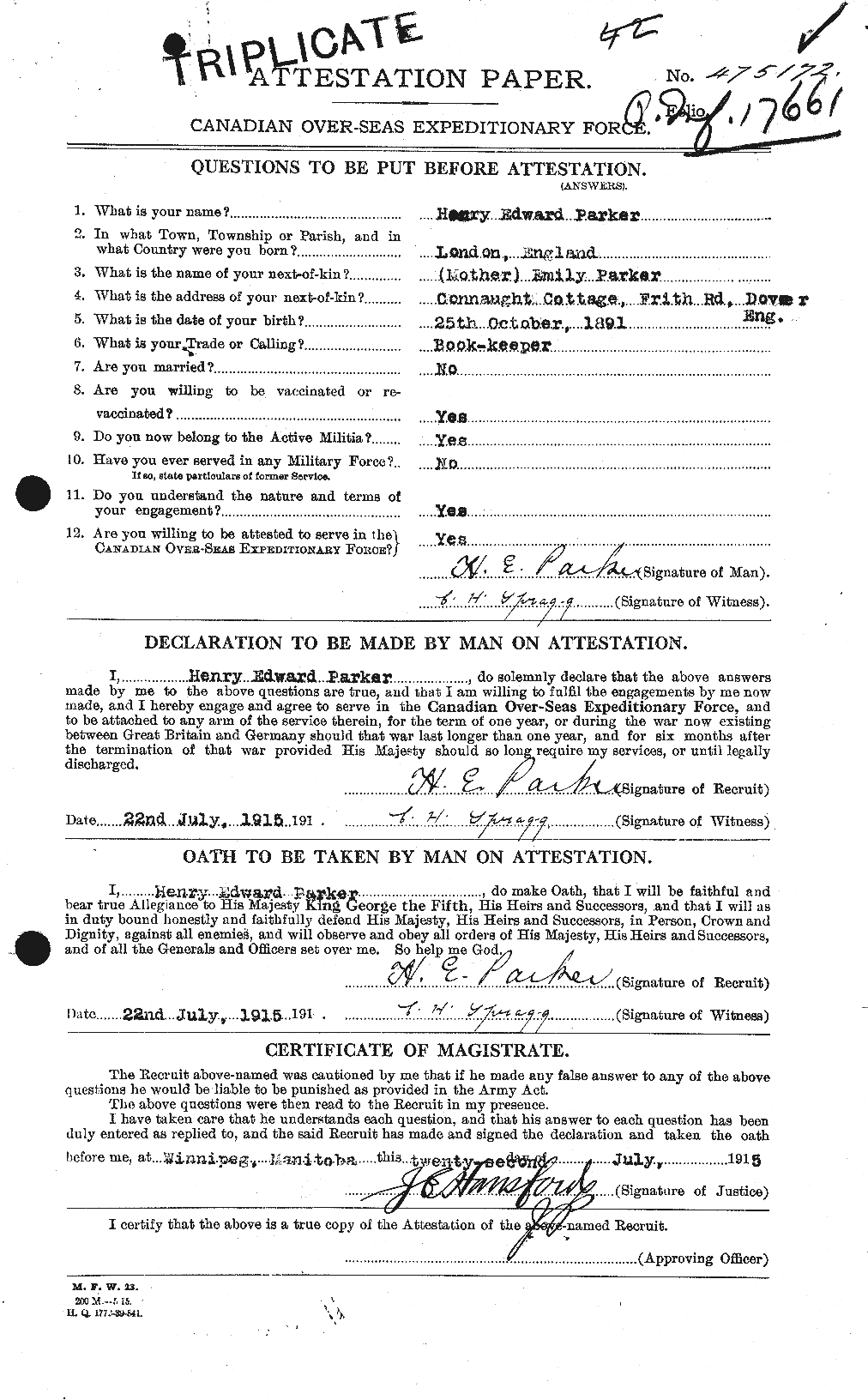 Personnel Records of the First World War - CEF 565352a