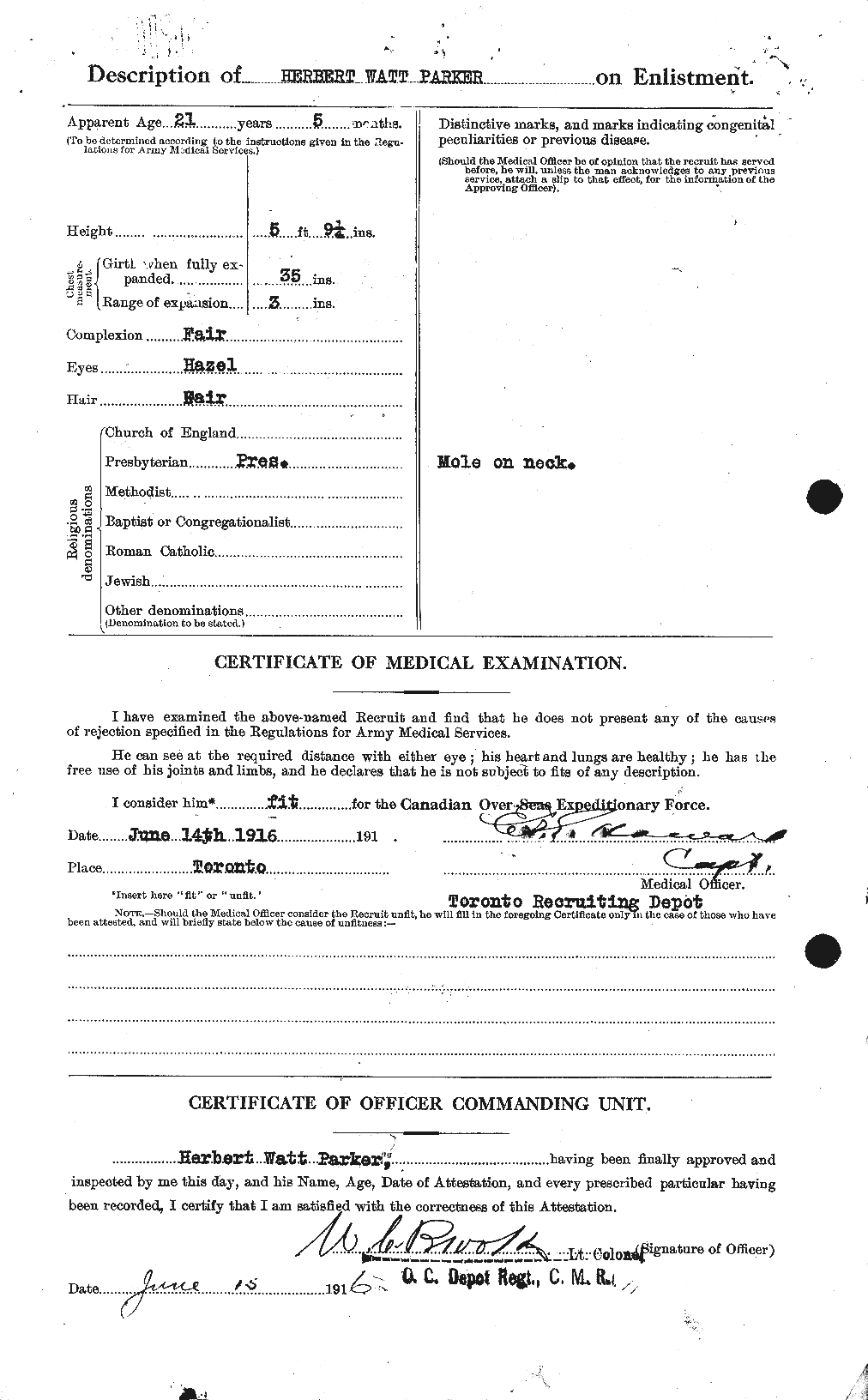 Personnel Records of the First World War - CEF 565364b