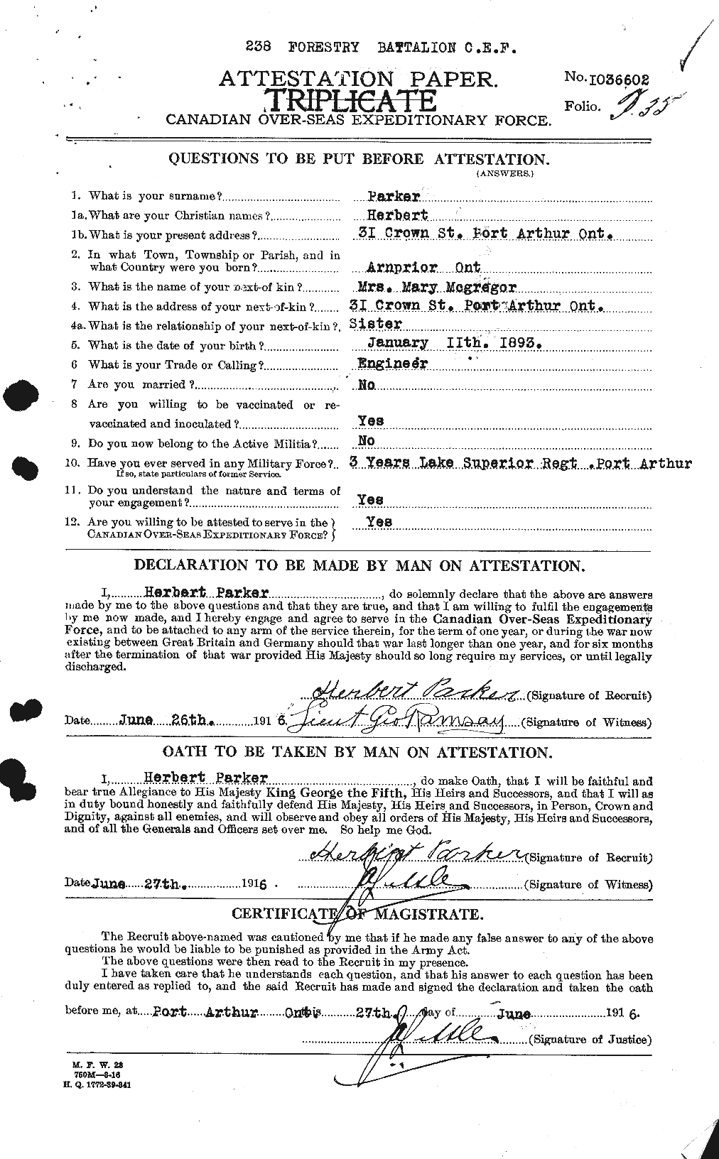 Personnel Records of the First World War - CEF 565367a