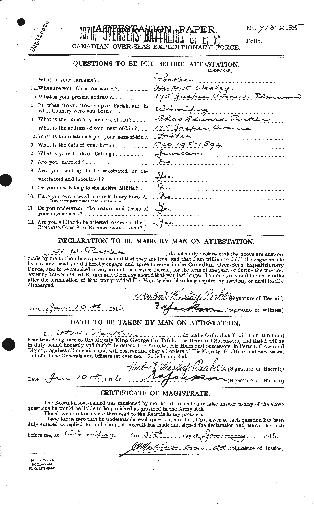 Personnel Records of the First World War - CEF 565373a