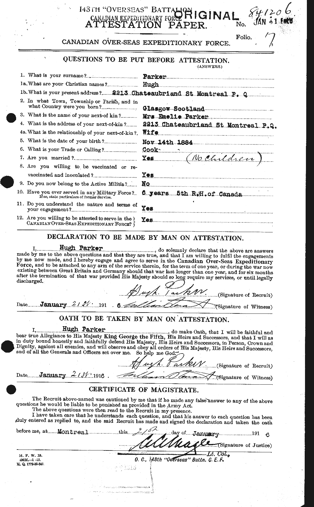 Personnel Records of the First World War - CEF 565392a