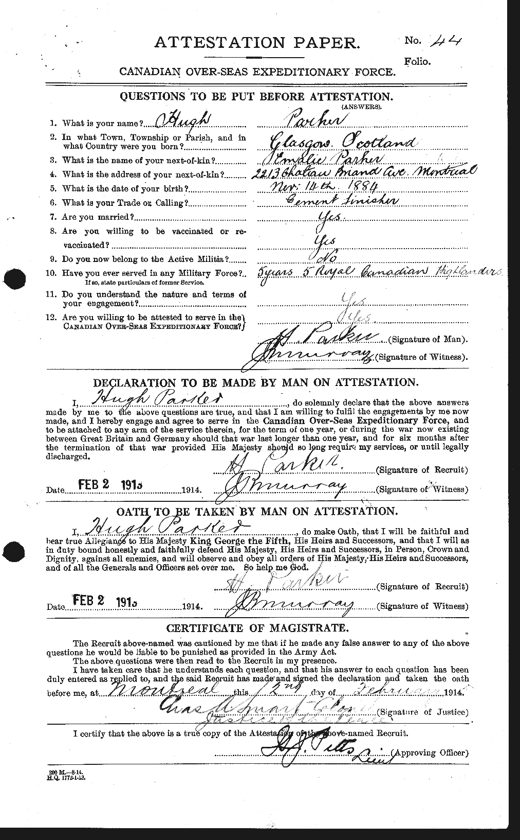 Personnel Records of the First World War - CEF 565393a