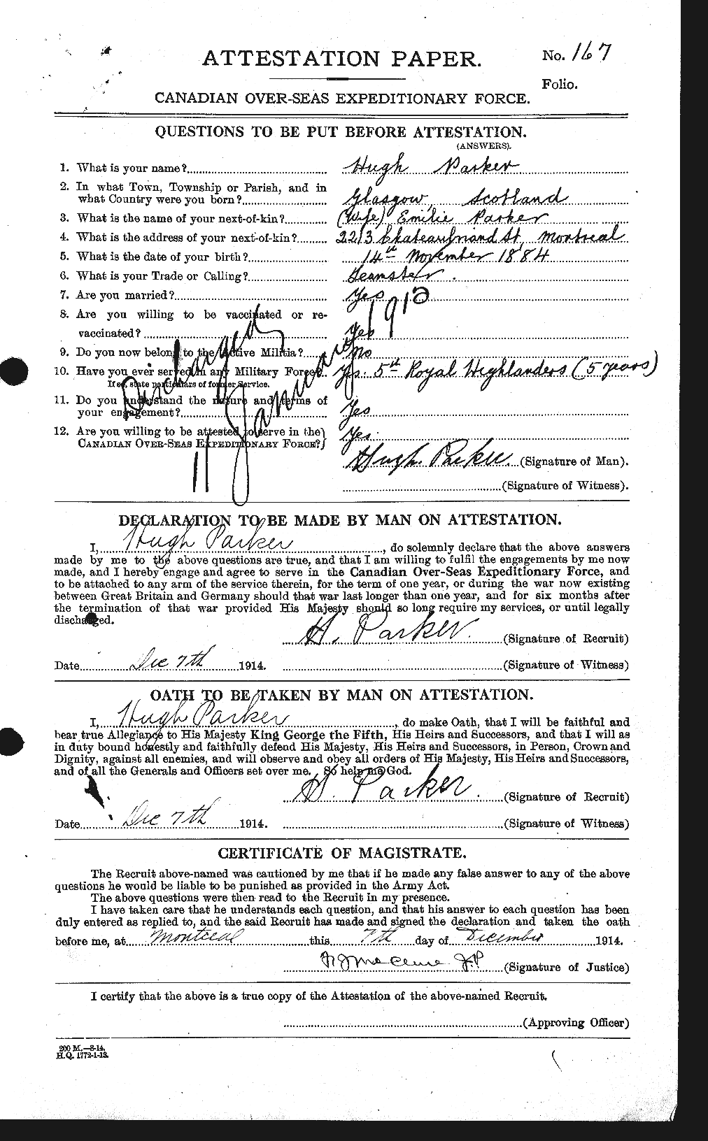 Personnel Records of the First World War - CEF 565394a