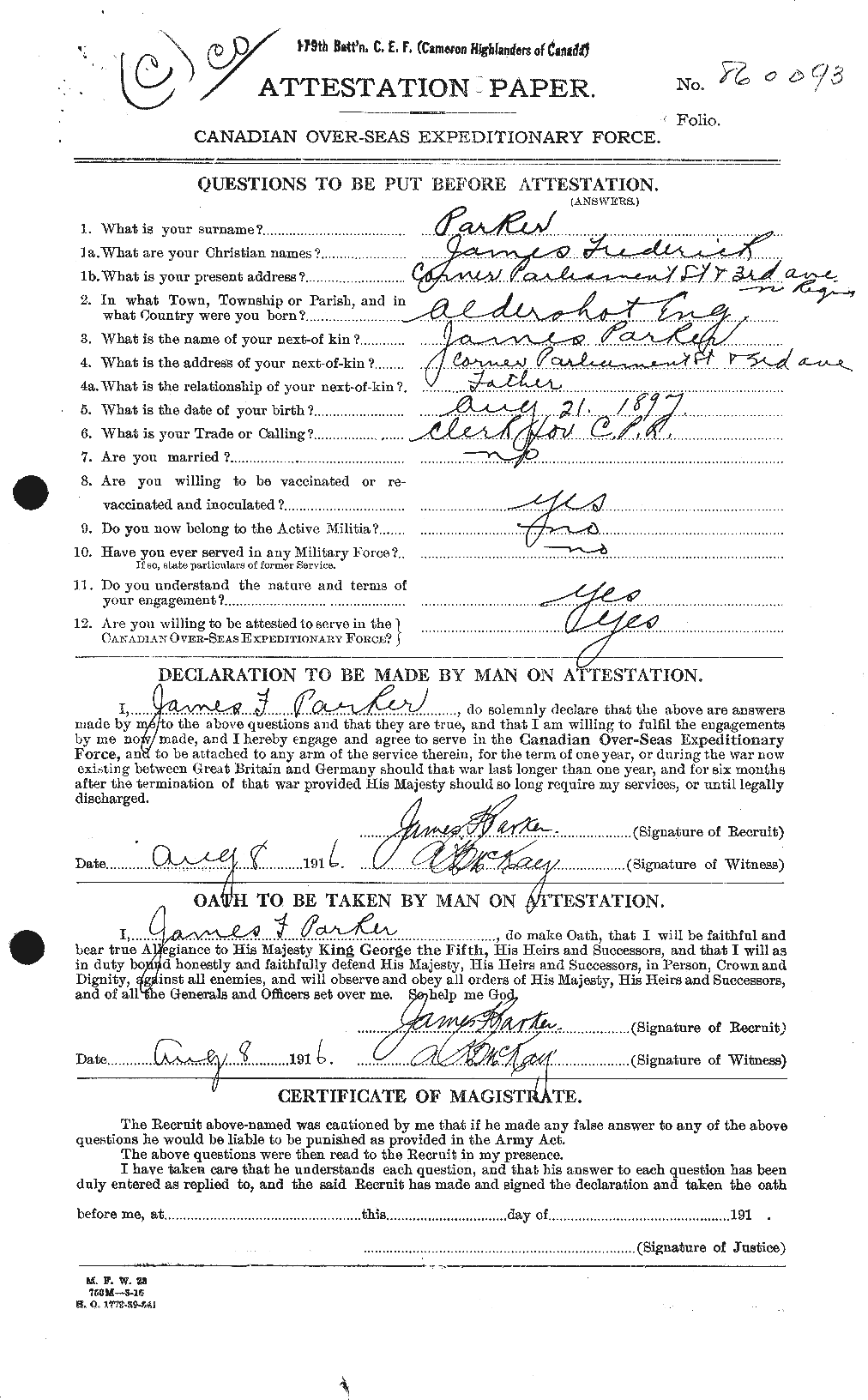 Personnel Records of the First World War - CEF 565429a